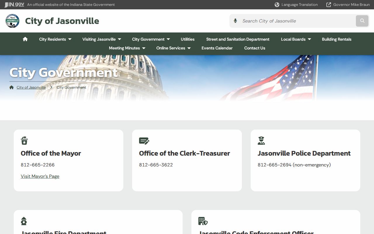Jasonville Police official arrest records contact listing